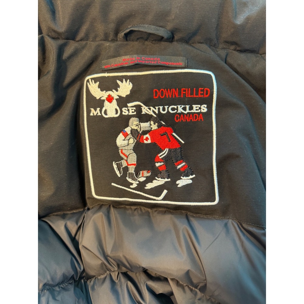 Moose Knuckles Debbie Shearling Trim Bomber Jacket Black L - Picture 3 of 13
